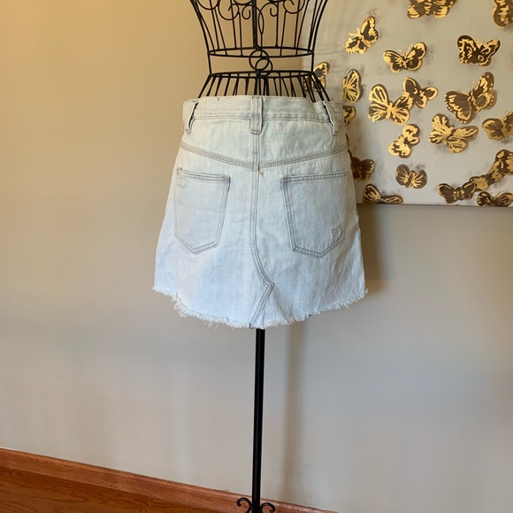 Free People Side Car Mini Skirt jean denim size 28 inches - Picture 11 of 16